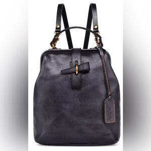 NWOT OLD TREND Women's Genuine Leather Pamela Backpack Shoulder Bag Gray Ombre